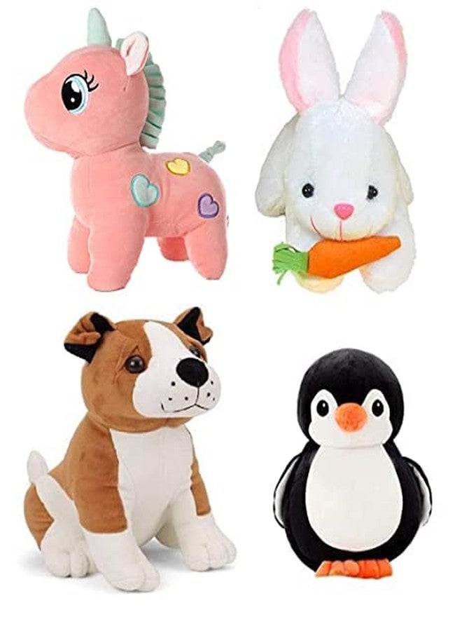 Future Shop Combo of 4 Animals Soft Toy for Kids, Baby Playing Soft Toy Best Stuff Toys for Kids Birthday Gift, Adorable Plush Soft Toys for Baby Boys and Girls Kids - Image 1
